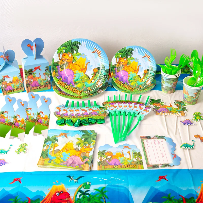 Plato de papel para mesa, servilletas para tazas, mantel, Banner, suministros para fiestas de cumpleaños y eventos para niños