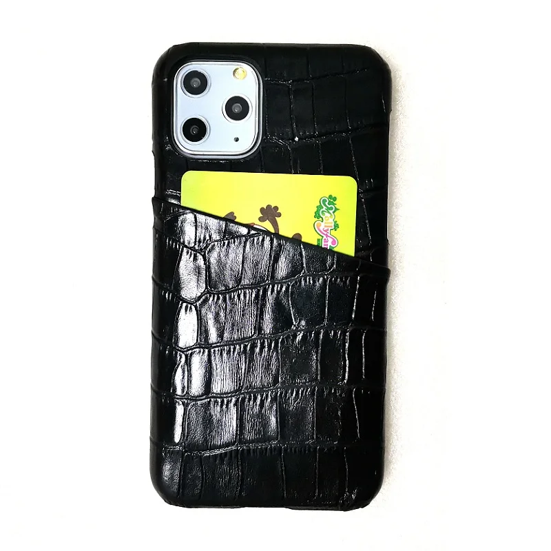 Чехол Solque из натуральной кожи для iPhone 11 Pro Max, чехол для телефона s, Роскошный милый крокодиловый держатель для карт, ультра тонкий жесткий чехол