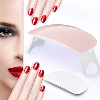 

Fashion 6W Nail Dryer UV LED Lamp White Pink 6 LEDS Nail Lamps Portable USB Gel Curing Machine for Home Use Nail Art Tools
