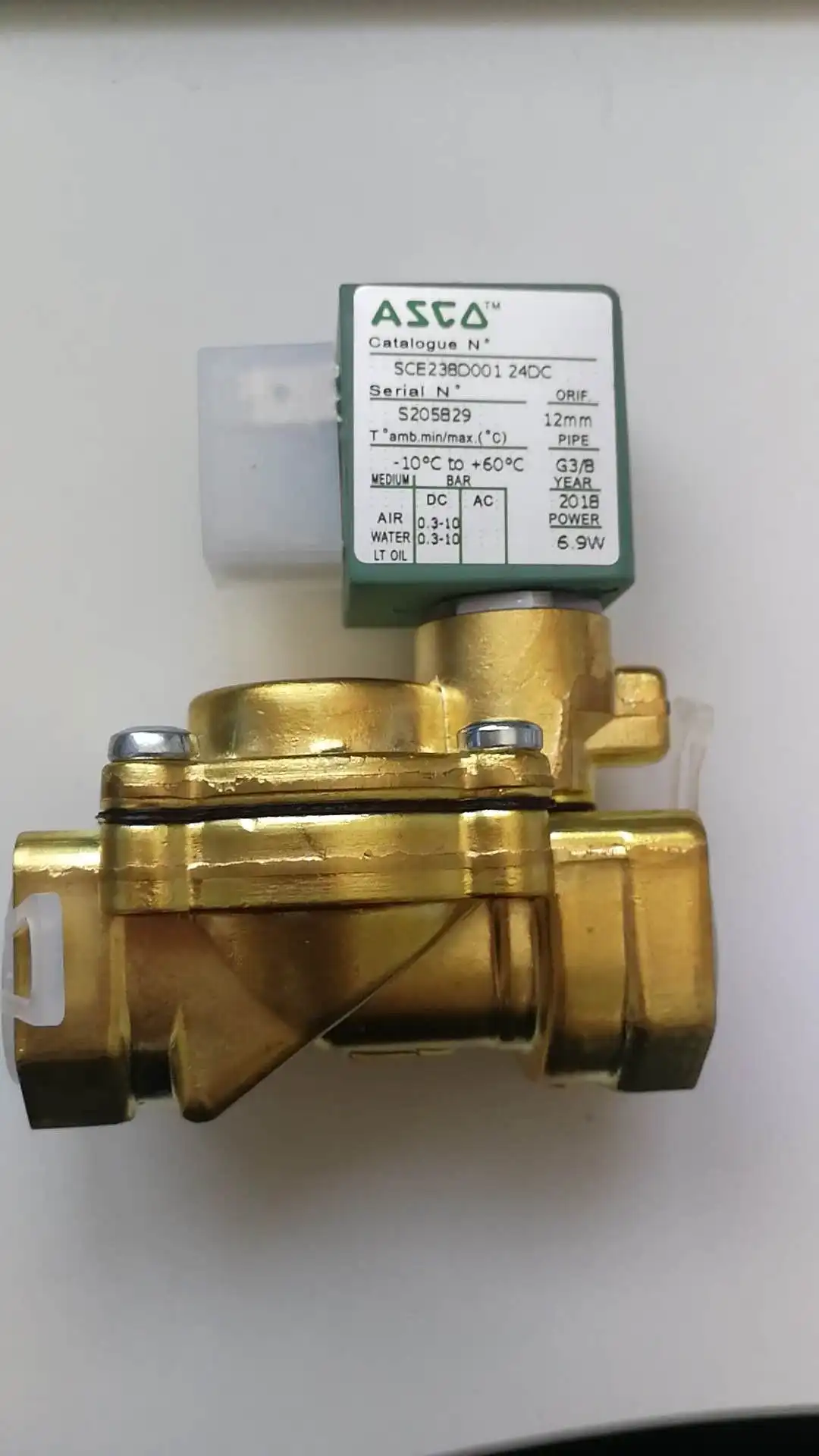 Американский электромагнитный клапан ASCO SCE238D001 DN10 G3/8 латунный двухсторонний pilot |