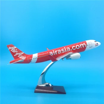 

37cm Malaysia AirAsia Airlines A320 Airplane Model Diecast Air Asia Airbus Airways A320 Aircraft Scale Models Gift Decoration