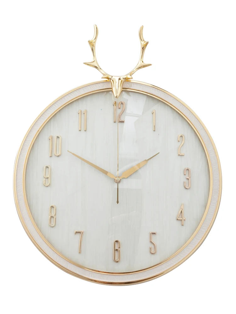 

Nordic Luxury Wall Clock 3d Metal Large Clock Mechanism Living Room Creative Clocks Wall Home Decor Silent Deer Head Gift FZ442