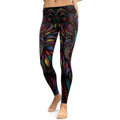 

Spring And Autumn Outerwear Thin Retro Pattern 3D Digital Printed Leggings WOMEN'S Leggings