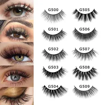 

5 Pairs 3D Mink Lashes Natural False Eyelashes Natural Thick Eyelashes Extension Silk Eyelashes Dramatic Volume Fake Lashes