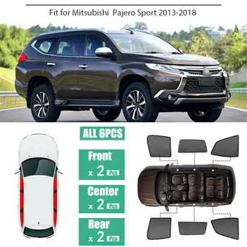 

Fit For Mitsubishi Pajero 2013-2018 6Pcs Windows Sunshade UV Protection Mesh Block Visor