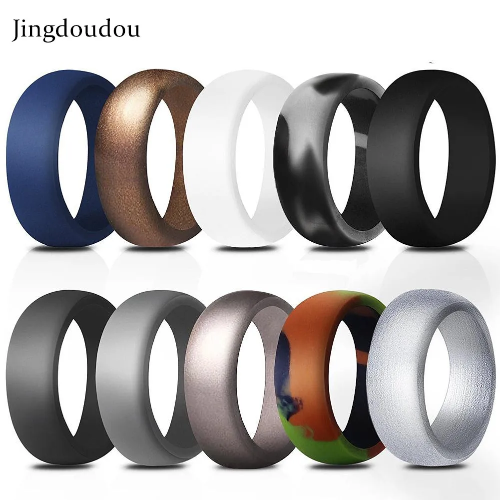 

Flexible Hypoallergenic Fashion Concise 10 Colors Silicone Finger Ring Sports Ring Perfect Decoration for Mens Dropshipping
