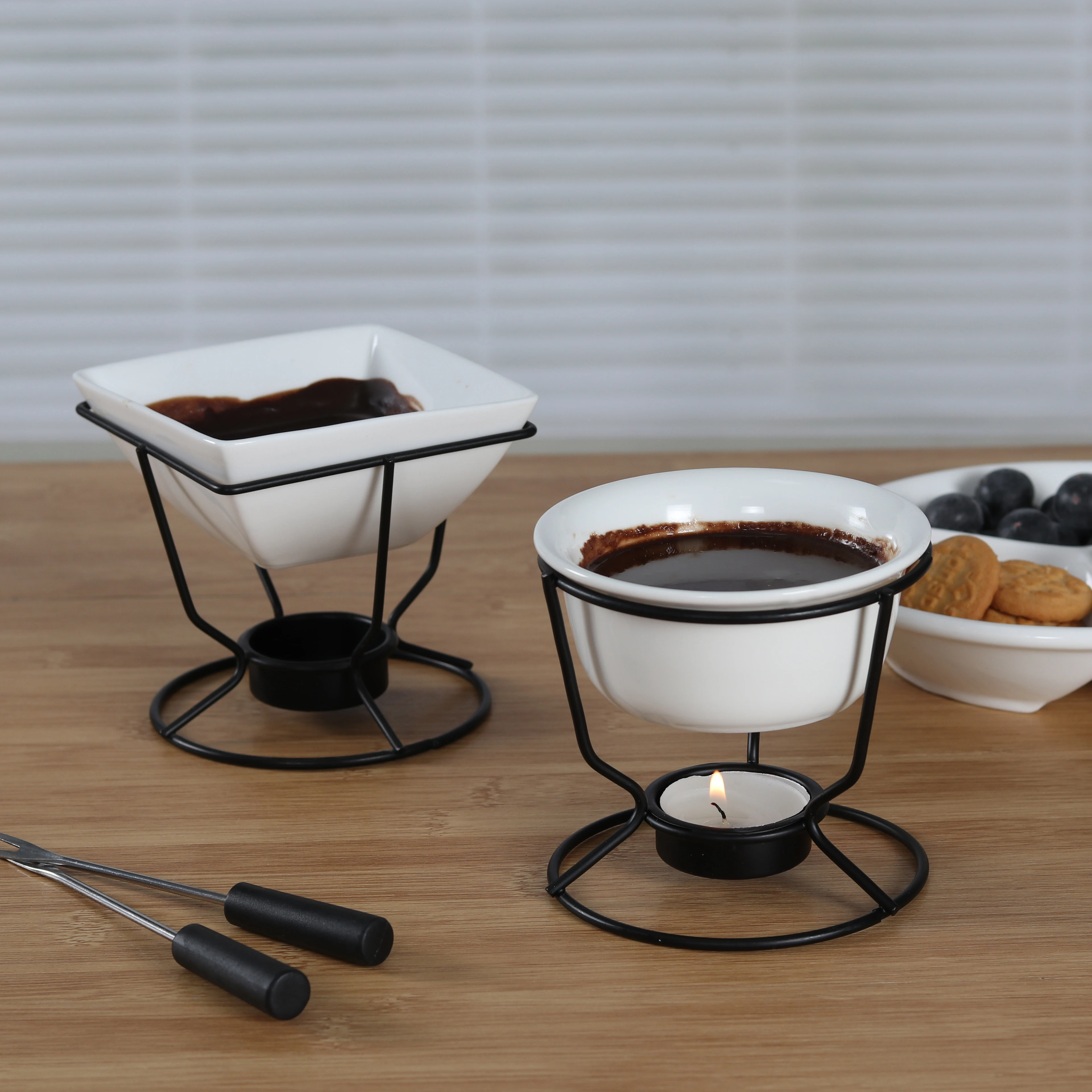 DIY Chocolate Fondue Set Haggen Dazs Ice cream Bowl Chocolate Warmer