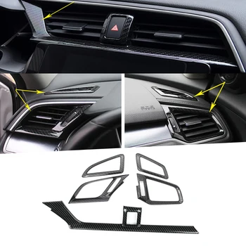 

Dashboard Air Vent Outlet Cover Trim For Honda Civic 10th 2016 2017 ABS Carbon Fiber Interior Mouldings Interior