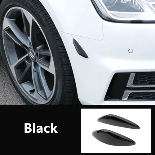 black 2pcs S Автомобильный Стайлинг для Audi A4 B9- передний бампер спойлер воздушный нож противотуманный чехол для фар наклейки из углеродного волокна внешние аксессуары - Цвет: black 2pcs S