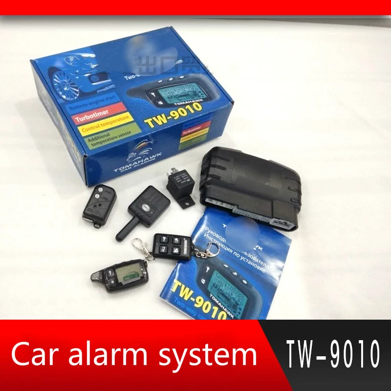 

Car Alarm System for Tomahawk TW9010 Two-way Signaling Car Burglar Alarm Keychain RC Anti-theft System Russian Version