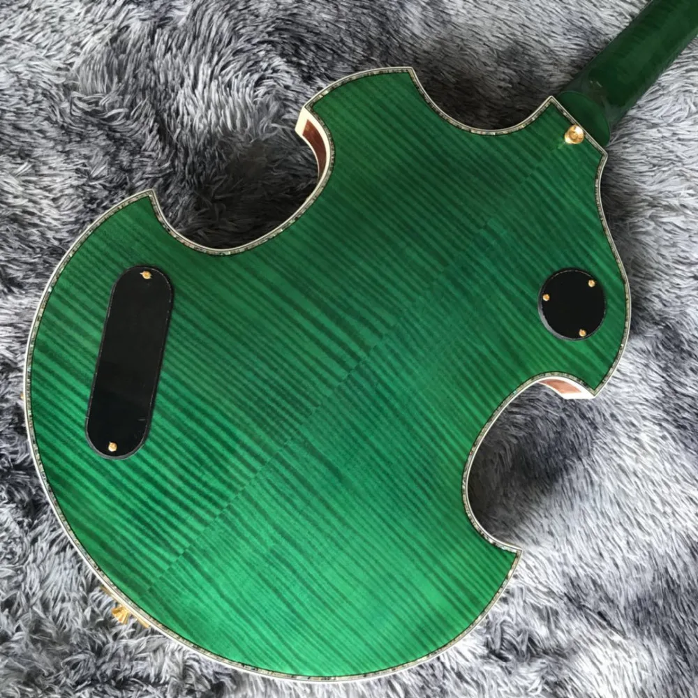 2020 Custom Semi-Hollow Electric Guitar in Green Accept 