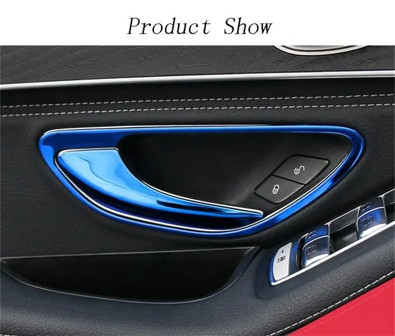 Автомобильный Стайлинг дверные ручки крышки отделка дверная чаша кнопки наклейки для Mercedes Benz C Class W205 GLC X253 интерьерные авто аксессуары