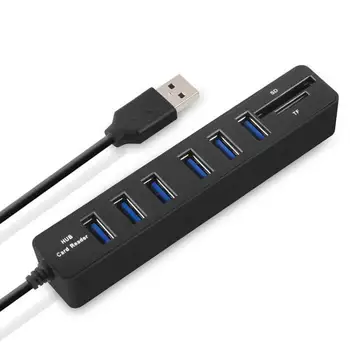 

High-speed Hub 6-port For TF/SD Card Extra Power Supply Cable Extension