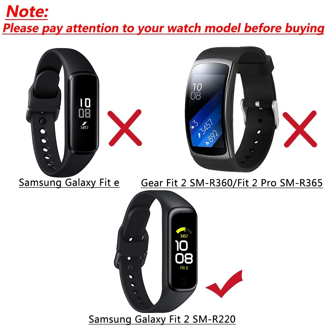 Silicone Sport Band Strap For Samsung Galaxy Fit 2 SM-R220 Watch Bracelet Replacement Watchband Correa For Samsung Galaxy Fit2