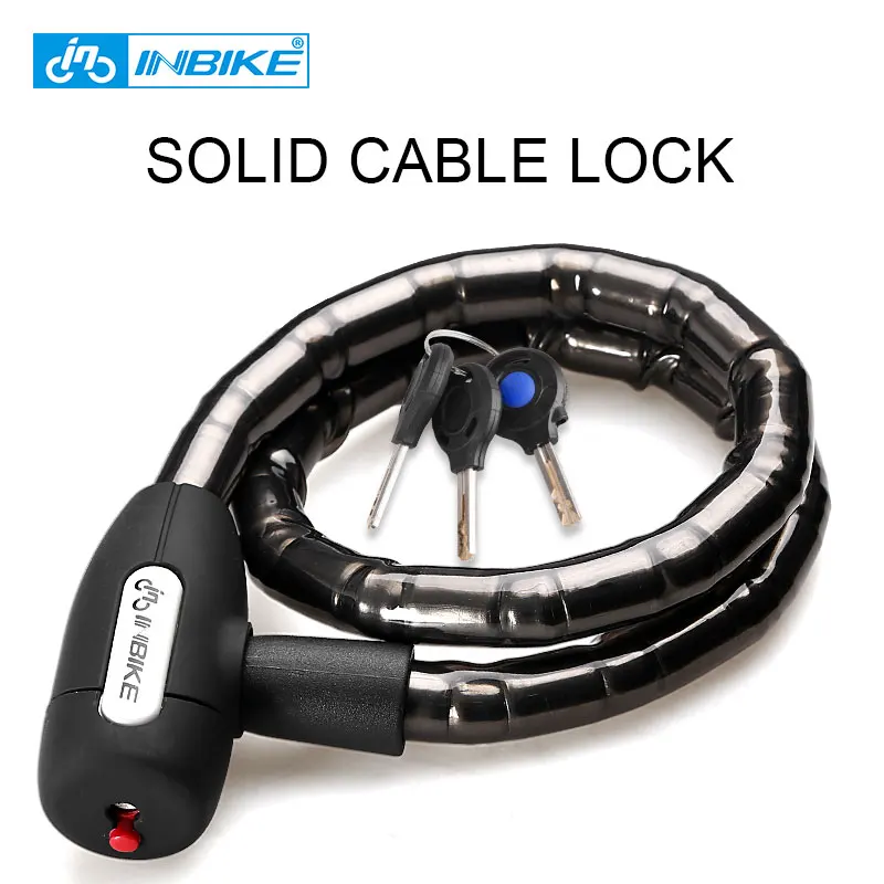 INBIKE велосипед замок 0,85 м Водонепроницаемый Anti-theft Cable Lock Высокое качество MTB велосипеда замки с 3 Ключи CB106