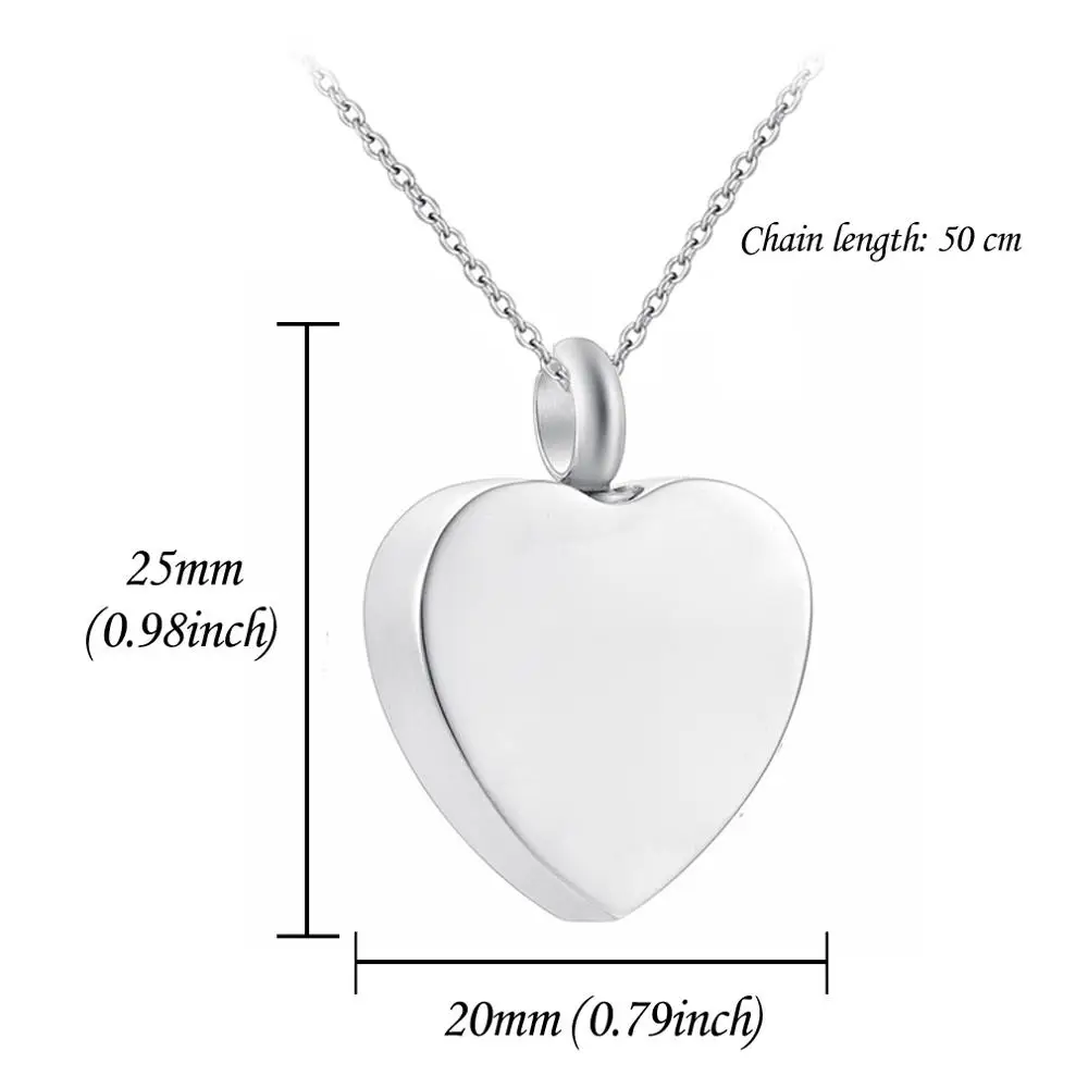 No longer by My Side But forever in My Heart Cremation Urns for Ashes Heart Necklace Stainless Steel Memorial Keepsake Jewelry