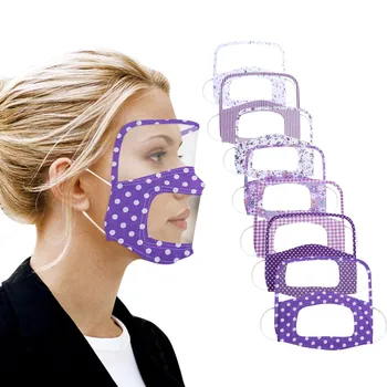 

In Stock Face Mask Reusable Faceshield Man Women Protective Face Mask with Eyes Shield Mask With Clear Window Visible Mascarar
