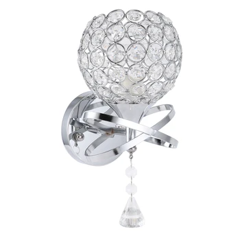 

Modern Style Wall Lamp, Crystal Pendant Wall Lamp Bedroom Aisle Living Room Wall Lamp E14 Socket (No Bulb Included)