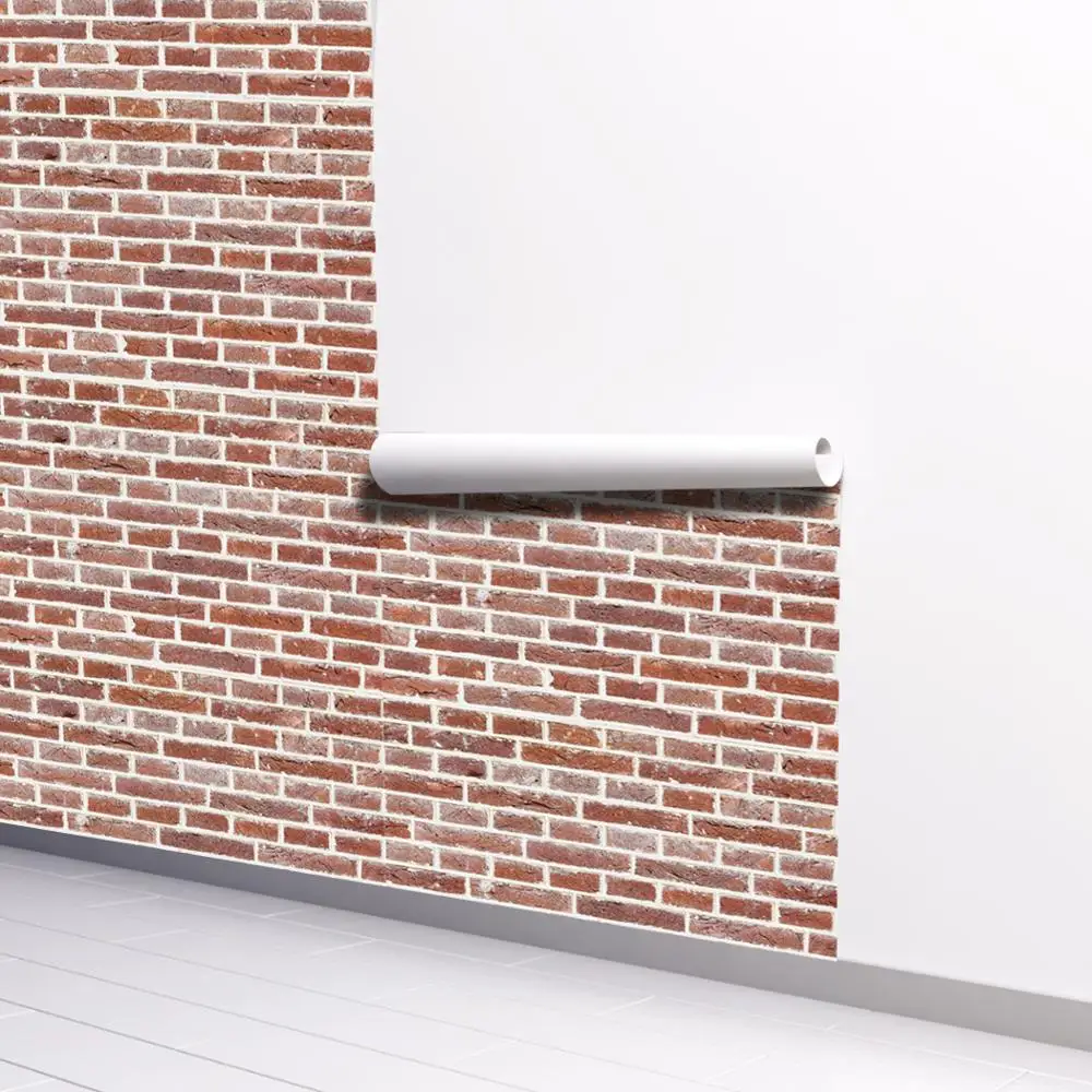 

2020 New Released Red Brick Style Thickened Waterproof Self-Adhesive Wallpaper for Room Decoration and Furniture Renovation