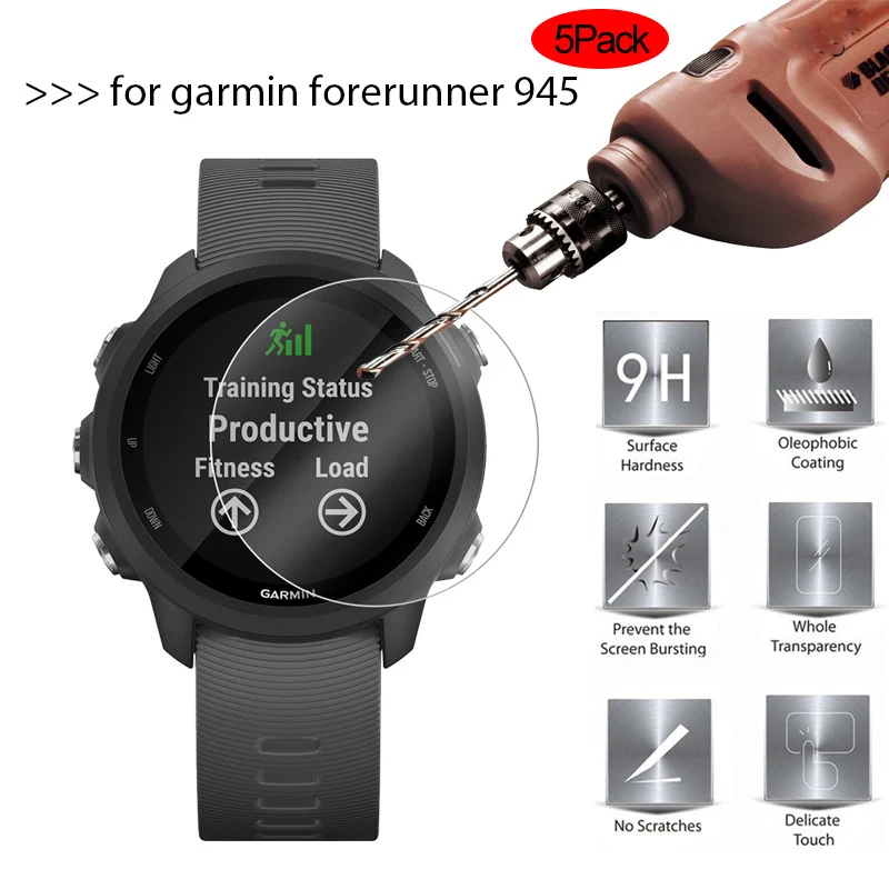 5 шт. Ультра HD прозрачная защитная пленка из закаленного стекла для Garmin Forerunner 945 Смарт-часы закаленное защитное покрытие для экрана