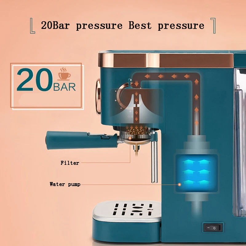 Espresso Coffee Machine 20bar Automatic Expresso Maker Cafe Powder Espresso Maker Cappuccino Electric Coffee espresso maker