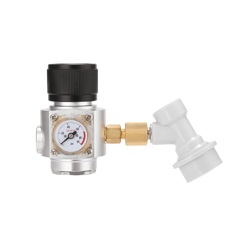 

Mini CO2 Gas Regulator 0-30PSI Keg Charger with 3/8" Thread for Beer Keg Brewing with Connector