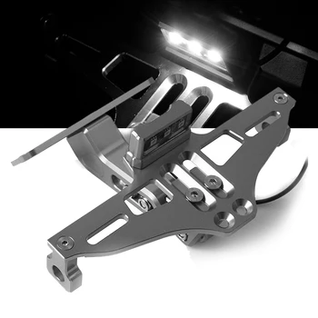 

Motorcycle CNC License Holder Frame Number Plate Bracket With Led Light Adjustable For YAMAHA MT07 R6 R3 R1 MT09 R1000 KTM