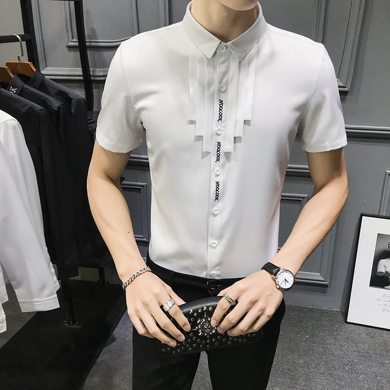 pleated white dress shirt