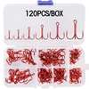 120/50pcs High Carbon Steel Treble Fishing Hooks Blank Hard Lure Round Bent Triple Artificial Lure Fishhooks Set With Box ► Photo 1/6