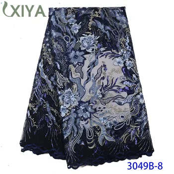 

African Sequins Fabric French Tulle Mesh Lace with Sequins Nigerian Net Lace Fabric Sequence Lace Fabric for Women APW3049B