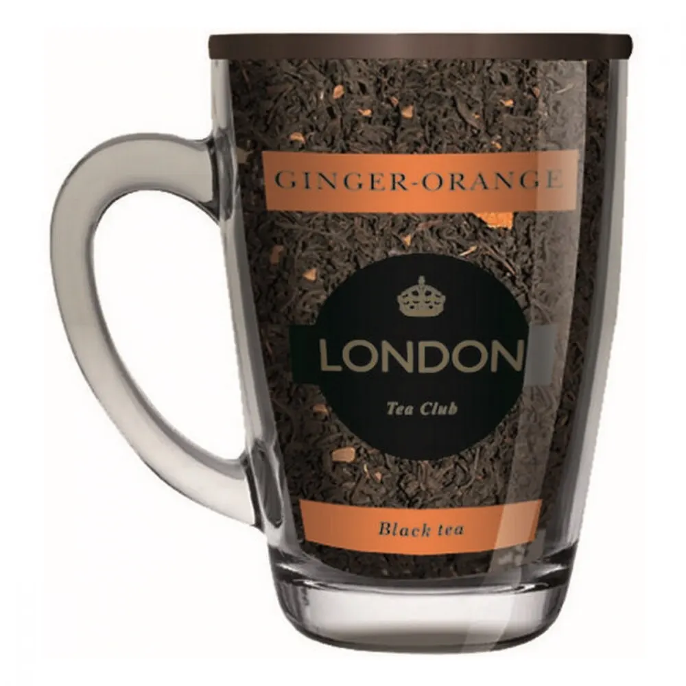 Чай London Tea Club &quotGinger Orange&quot черный листовой с добавками в стеклянной кружке 70 гр |