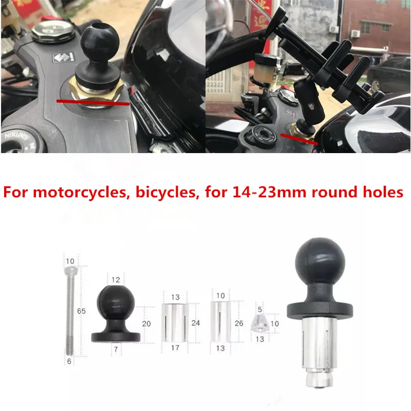 Camera Support Easy Install Hollowed Out Ball Head Mount Phone Holder Practical DIY Fork Stem Base Motorcycle Rubber Bicycle