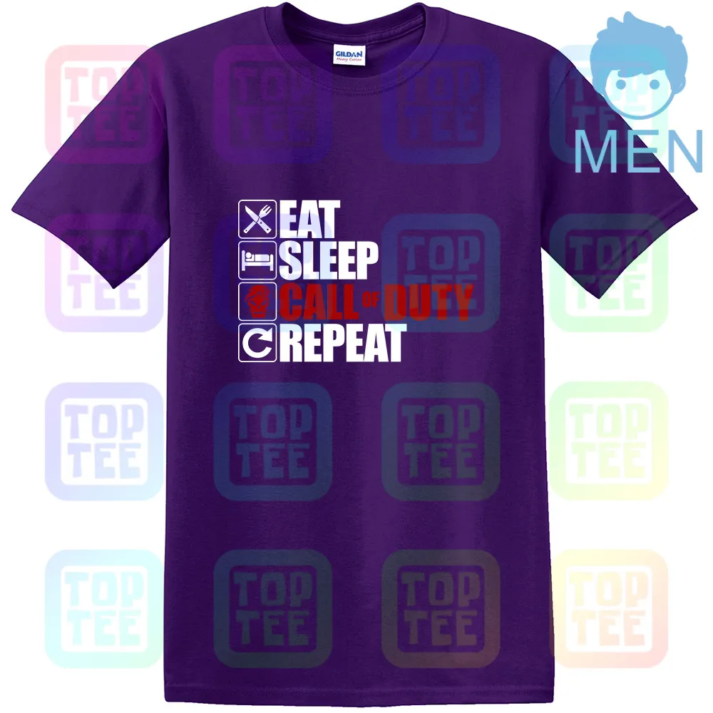 MEN-PURPLE Eat Sleep Call Of Duty Футболка-игровой Xbox Ps4 nintendo подарок на день рождения Рождественский топ - Цвет: MEN-PURPLE