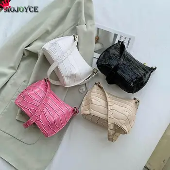 

2020 Vintage Stone Pattern Shoulder Bag Women PU Leather Shopping Handbag Ladies Travel Casual Totes Purse