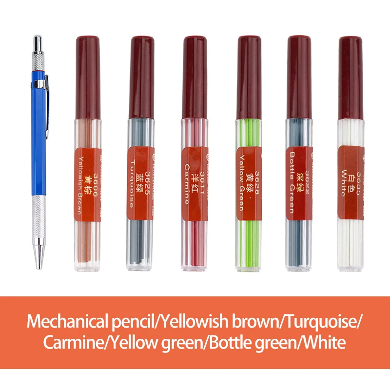 1-6colors-1pen Сменный механический/автоматический цветной карандаш 2,0 мм, заправочный карандаш, 36 цветов - Цвет: 1-6colors-1pen