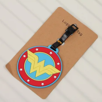 

COSANER Superman Wonder Women Luggage Tag PVC Pendants Portable Travel Label Suitcase Address Holder tags anime