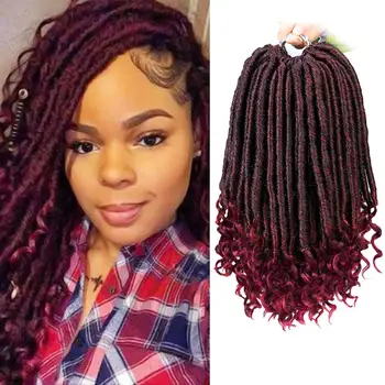 

Goddess Faux Locs Crochet Hair Synthetic Braiding Hair Extension Barato Passion Twist Ombre Women's Hair