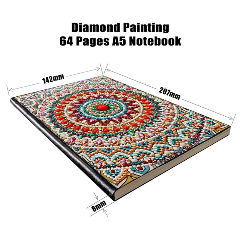 Diy Art Алмазный альбом для рисования дневник Полный Круглый Вышивка мозаикой из стразов A5 64 страницы сова с изображением павлиньей мандалы бабочки