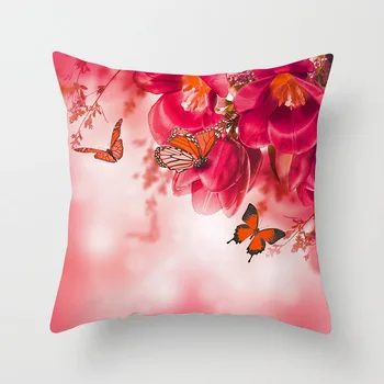 

Butterfly Printed Throw Pillow Covers Sweet Summer Cushion Covers 45x45cm Pillow Case For Home Sofa Living Room Decor 1pcs