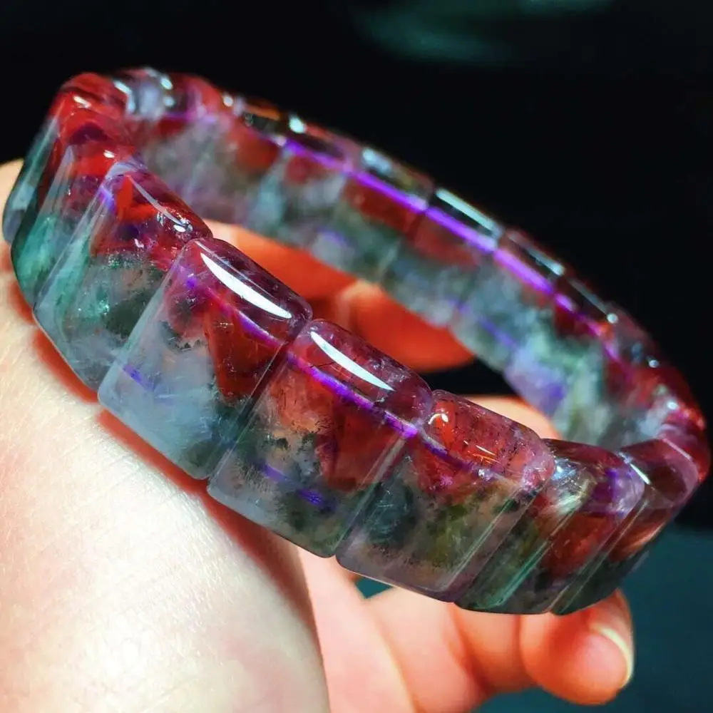 

15x10mm Top Natural Auralite 23 Red Purple Bracelet For Women Man Canada Rectangle Beads Reiki Gemstone Fashion Jewelry AAAAA
