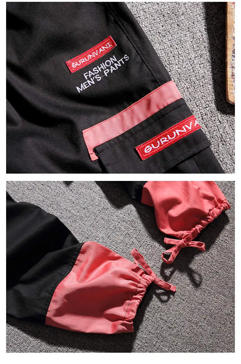Hip Hop Harem Pants Men Cargo Pants New Fashion Side Pockets Trousers Men Joggers Men Streetwear Sweatpants Men