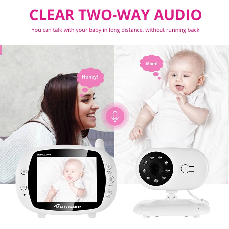  3.5 inch Video Wireless Baby Monitor VOX Security Camera Nanny IR Night Vision Voice Call Babyphone