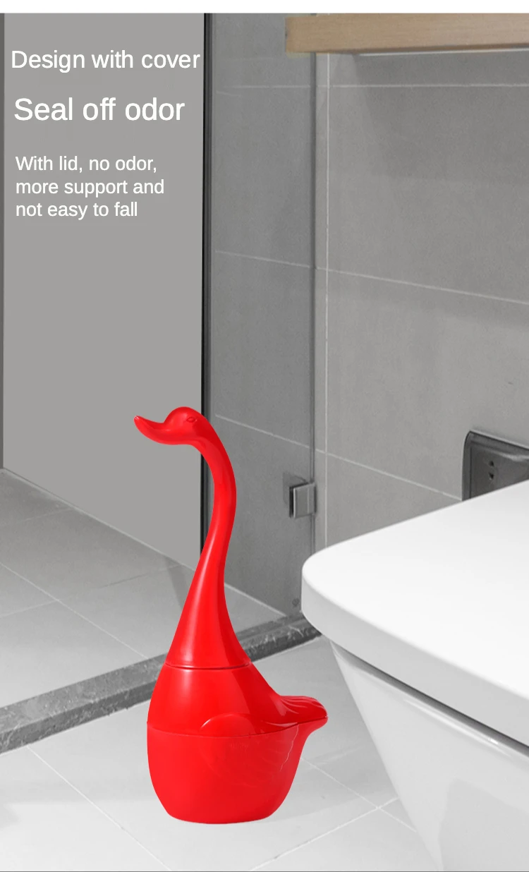 Scopettino WC A Forma Di Cigno - Set Ceramica E Plastica, Design Elegante Per Bagno Casa E Hotel