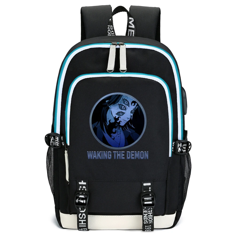 Demon Slayer аниме Bookbag Оксфорд школьные сумки большой емкости путешествия рюкзак Kamado Tanjirou USB ноутбук рюкзак для женщин Rugzak - Цвет: 7