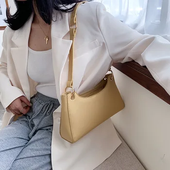 

Korean Style Simple Fashion Solid Color Ring Shoulder Underarm Bag 2020 Summer New Style Shoulder Cross-Body Women's Baguette