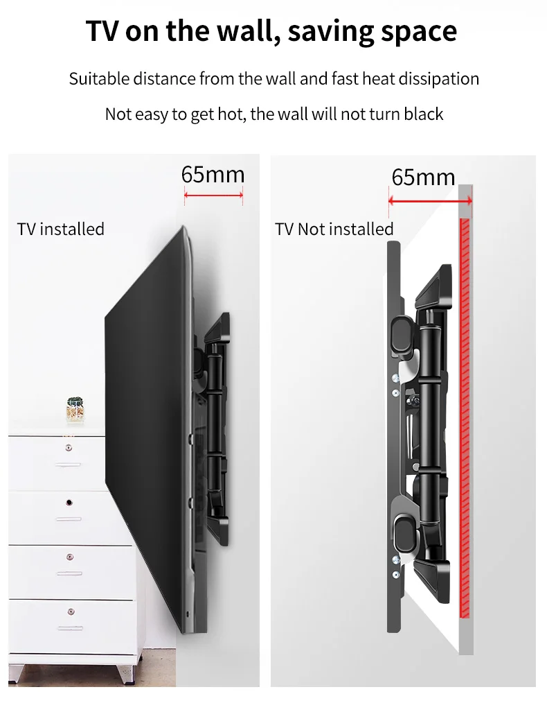 quadro suporte giratório para tv organizador dyq8