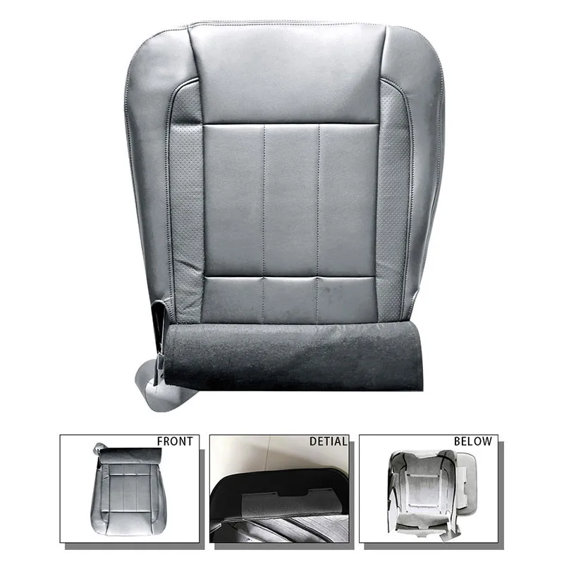 HECASA Driver Side Bottom Seat Cover For 2006-2009 Dodge Ram 1500/2500/3500 - Gray Synthetic Leather - View #5