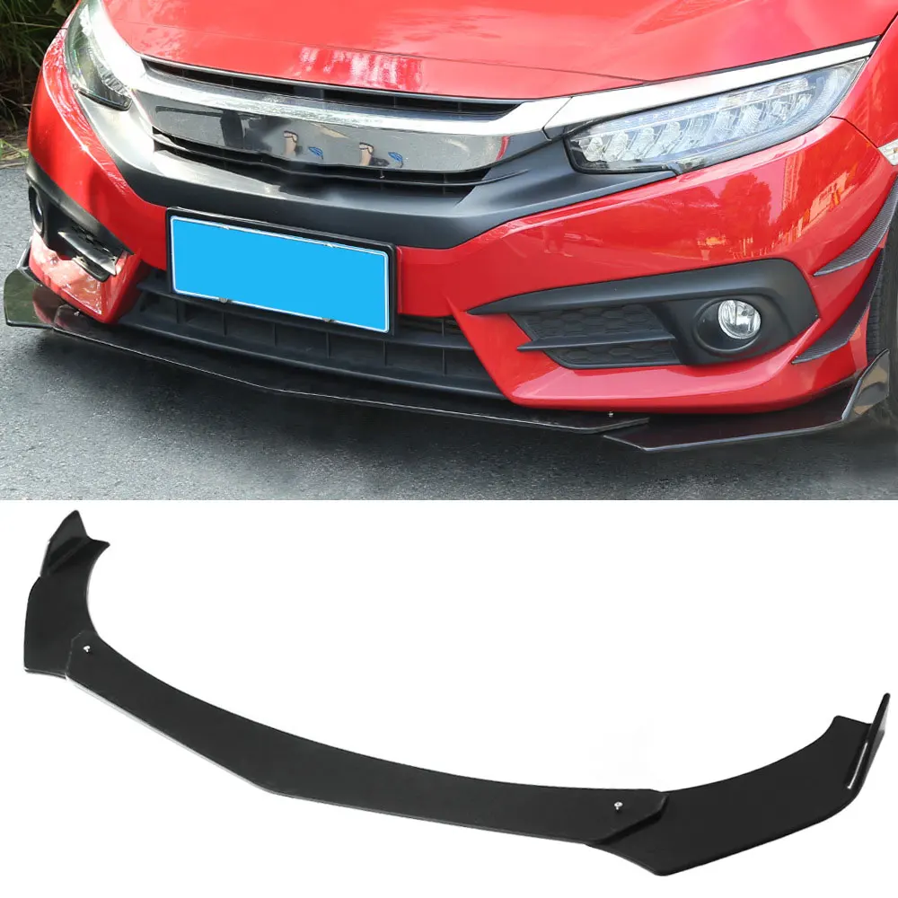 

3pcs Universal Car Protector Front Bumper Lip Body Kit Spoiler Splitter Diffuser Protection Black