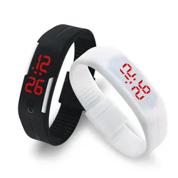 Montre en caoutchouc LED pour hommes et femmes, couleur bonbon, pour enfants, Bracelet numérique sport, pour étudiants 