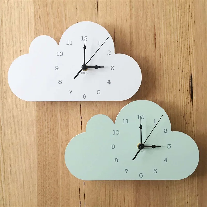 

Nordic Wooden Cloud Shape Wall Clock Diy Quartz Watch Still Life Clocks Modern Home Decoration Teen Kids Room Decor Supplies